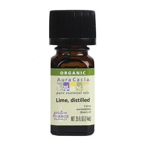 Aura Cacia Organic Essential Oil Lime Distilled, 0.25 Oz